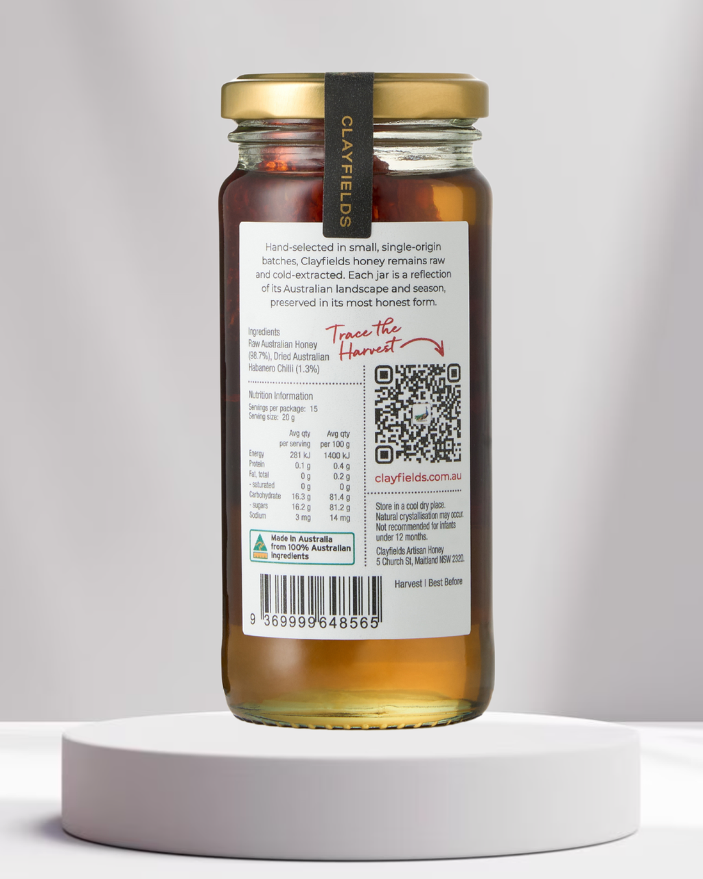 Habanero Hot Chilli Raw Honey 300g